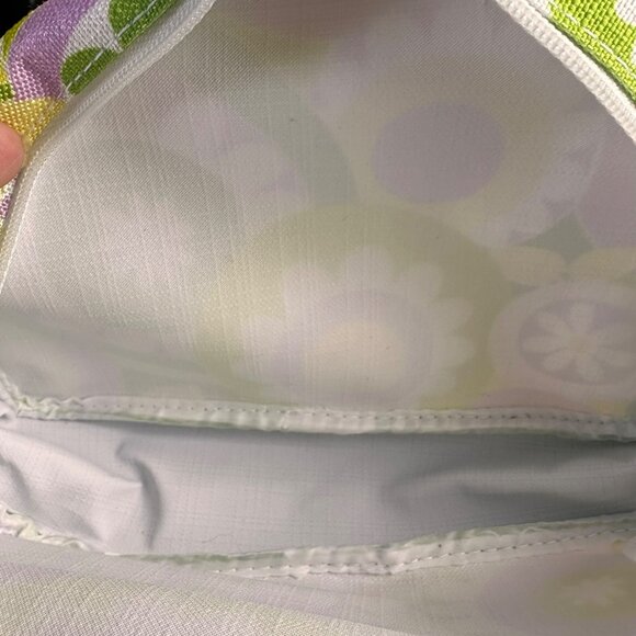 Clinique Floral Cosmetic Bag With Green & Purple Retro Print - Picture 12 of 16